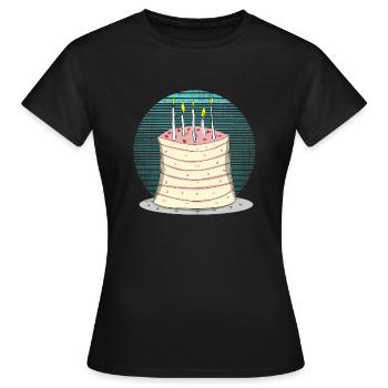 Cake Birthday Cake Cake - Women's T-Shirt - black - Front - AI Model Female 172 dark (172cm)