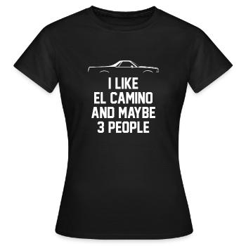 J’AIME EL CAMINO ET PEUT-ÊTRE 3 PERSONNES - T-shirt Femme - noir - Devant - AI Model Female 172 dark (172cm)