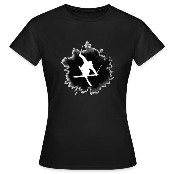 freestyle skiing - Women's T-Shirt - black - Front - AI Model Female 172 dark (172cm)