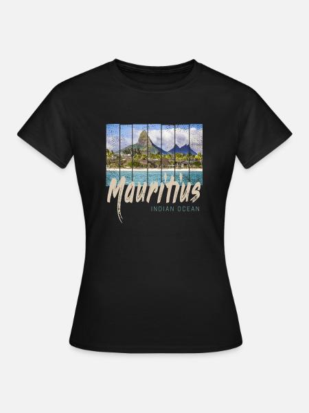 Maurice Océan Indien Vintage Beach Souvenir - T-shirt Femme - noir