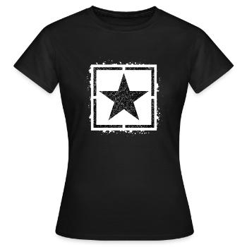 Sponge stencil Star inside square - Women's T-Shirt - black - Front - AI Model Female 172 dark (172cm)