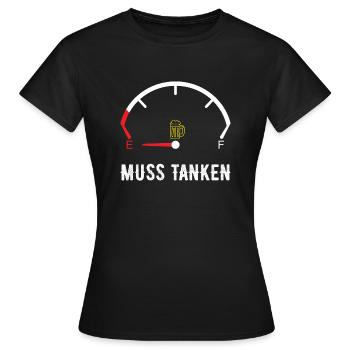 Bier Tanken - Frauen T-Shirt - Schwarz - Vorne - AI Model Female 172 dark (172cm)