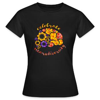 Celebrate Neurodivercity - Month of Mental health - Women's T-Shirt - black - Front - AI Model Female 172 dark (172cm)