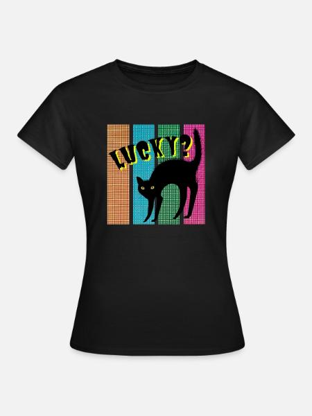 Lucky? Cat - Women's T-Shirt - black