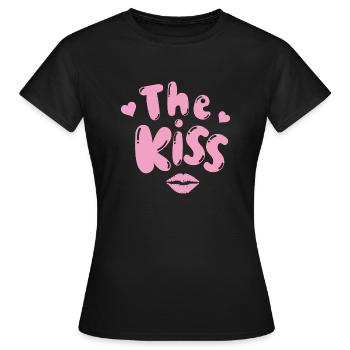 The Kiss - T-shirt Femme - noir - Devant - AI Model Female 172 dark (172cm)