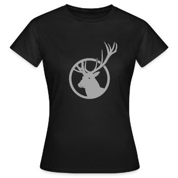 Cerf - T-shirt Femme - noir - Devant - AI Model Female 172 dark (172cm)