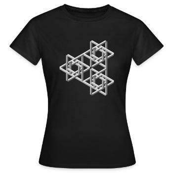 Esher illusion - Women's T-Shirt - black - Front - AI Model Female 172 dark (172cm)