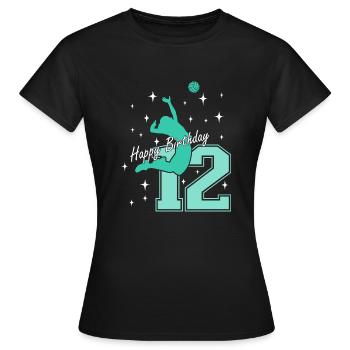 12. Geburtstag Volleyball Volleyballspielerin - Frauen T-Shirt - Schwarz - Vorne - AI Model Female 172 dark (172cm)