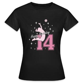 14. Geburtstag Volleyball Volleyballspielerin - Frauen T-Shirt - Schwarz - Vorne - AI Model Female 172 dark (172cm)
