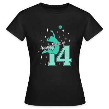 14. Geburtstag Volleyball Volleyballspielerin - Frauen T-Shirt - Schwarz - Vorne - AI Model Female 172 dark (172cm)
