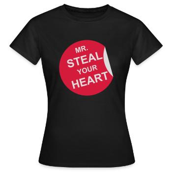 Mr steal your heart - Women's T-Shirt - black - Front - AI Model Female 172 dark (172cm)