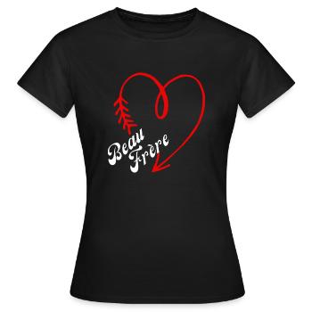 beau frère cœur - T-shirt Femme - noir - Devant - AI Model Female 172 dark (172cm)