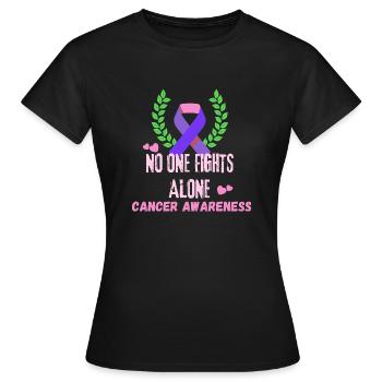 Ruban rose de sensibilisation au cancer - T-shirt Femme - noir - Devant - AI Model Female 172 dark (172cm)