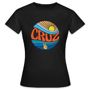 Cruz Hemd Vintage Sunset Cruz Groovy Tie Dye - Frauen T-Shirt - Schwarz - Vorne - AI Model Female 172 dark (172cm)