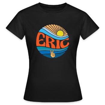 Eric Shirt Vintage Sunset Eric Groovy Tie Dye - Frauen T-Shirt - Schwarz - Vorne - AI Model Female 172 dark (172cm)