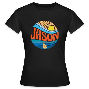 Jason Shirt Vintage Sunset Jason Groovy Tie Dye - Frauen T-Shirt - Schwarz - Vorne - AI Model Female 172 dark (172cm)