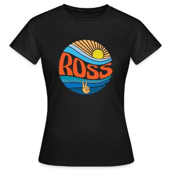 Ross Shirt Vintage Sunset Ross Groovy Tie Dye - Frauen T-Shirt - Schwarz - Vorne - AI Model Female 172 dark (172cm)