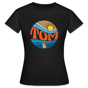 Tom Shirt Vintage Sunset Tom Groovy Tie Dye - Women's T-Shirt - black - Front - AI Model Female 172 dark (172cm)