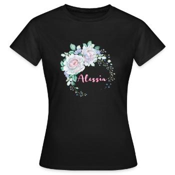 Für Alessia - Frauen T-Shirt - Schwarz - Vorne - AI Model Female 172 dark (172cm)