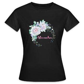 Für Alexandra - Frauen T-Shirt - Schwarz - Vorne - AI Model Female 172 dark (172cm)