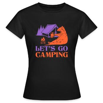Lets Go Camping - Frauen T-Shirt - Schwarz - Vorne - AI Model Female 172 dark (172cm)