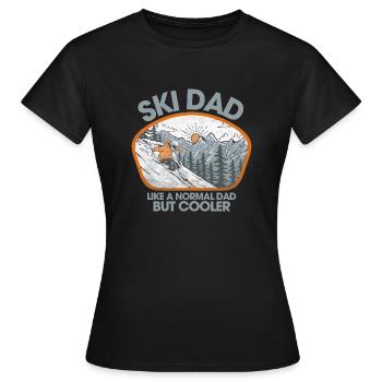 Ski papa drôle mignon ski d’hiver - T-shirt Femme - noir - Devant - AI Model Female 172 dark (172cm)