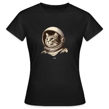Cosmonaut Cat - Women's T-Shirt - black - Front - AI Model Female 172 dark (172cm)