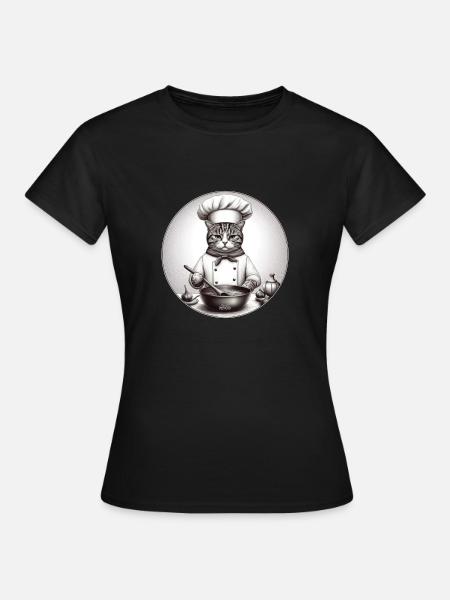 Cat Cook - Women's T-Shirt - black
