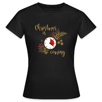 Christmas is coming - T-shirt Femme - noir - Devant - AI Model Female 172 dark (172cm)