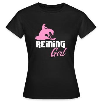 Reining Girl Chemise de reining - T-shirt Femme - noir - Devant - AI Model Female 172 dark (172cm)