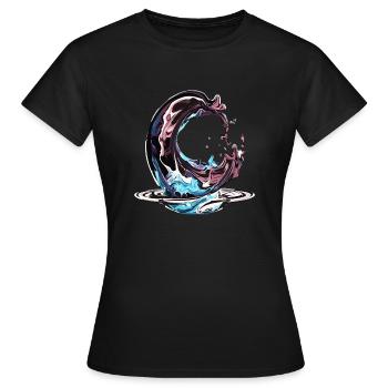 Chrom Tropfen - Frauen T-Shirt - Schwarz - Vorne - AI Model Female 172 dark (172cm)