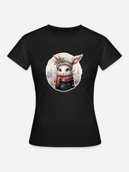 Schneehäschen - Frauen T-Shirt - Schwarz