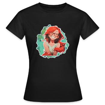 Frau Soline lolilol - Frauen T-Shirt - Schwarz - Vorne - AI Model Female 172 dark (172cm)