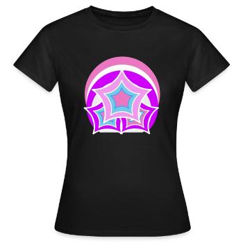 Sternenhimmel bunt, graphic art - Frauen T-Shirt - Schwarz - Vorne - AI Model Female 172 dark (172cm)