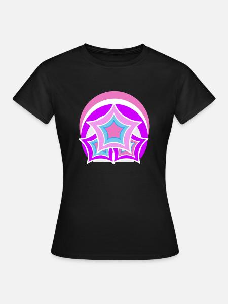 Sternenhimmel bunt, graphic art - Frauen T-Shirt - Schwarz