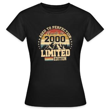 2000 birthday 2000 born in 2000 birthday - Women's T-Shirt - black - Front - AI Model Female 172 dark (172cm)