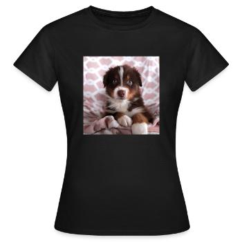 Cute puppy - Women's T-Shirt - black - Front - AI Model Female 172 dark (172cm)