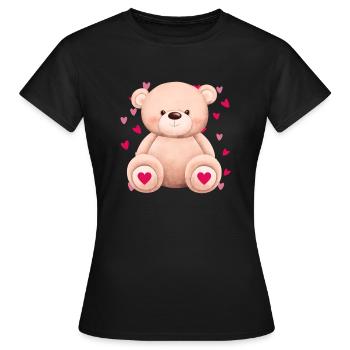 Cute cuddly bear - Women's T-Shirt - black - Front - AI Model Female 172 dark (172cm)