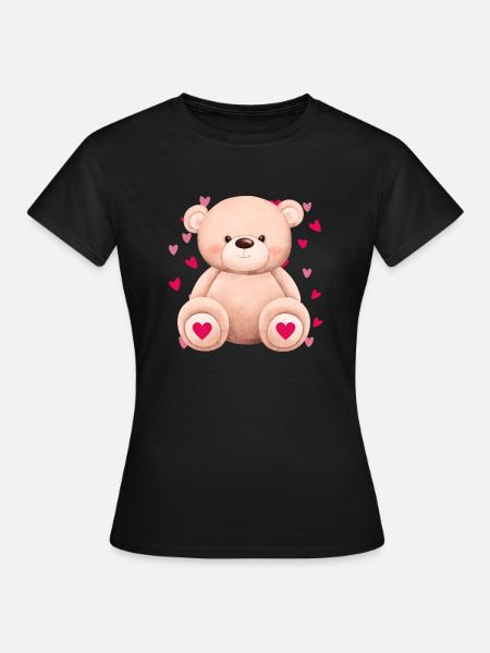 Herziger Kuschelbär - Frauen T-Shirt - Schwarz