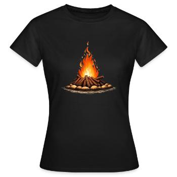 feu de camp - T-shirt Femme - noir - Devant - AI Model Female 172 dark (172cm)