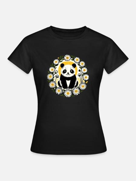 Großer Panda - Frauen T-Shirt - Schwarz