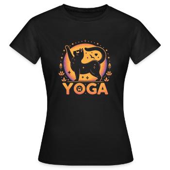 Chat pratique yoga - T-shirt Femme - noir - Devant - AI Model Female 172 dark (172cm)