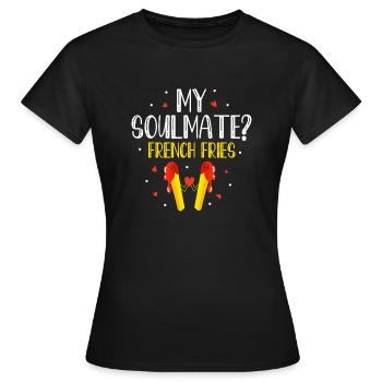 Golden Love Affair: French Fries Forever - Women's T-Shirt - black - Front - AI Model Female 172 dark (172cm)