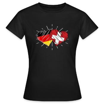 Suisse Allemande Cœur Suisse - T-shirt Femme - noir - Devant - AI Model Female 172 dark (172cm)