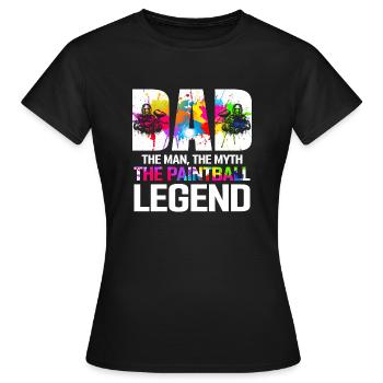 Papa L’homme Le mythe La légende du paintball Tactique - T-shirt Femme - noir - Devant - AI Model Female 172 dark (172cm)