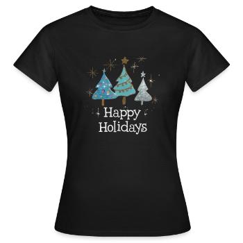 Happy Holidays - Frauen T-Shirt - Schwarz - Vorne - AI Model Female 172 dark (172cm)