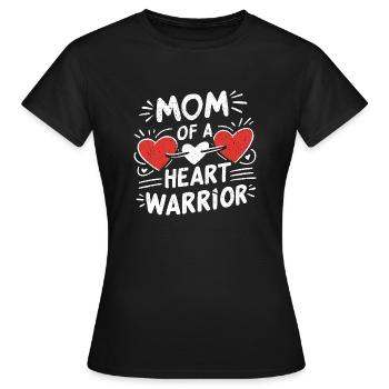 Fière maman d’un combattant cardiaque - T-shirt Femme - noir - Devant - AI Model Female 172 dark (172cm)