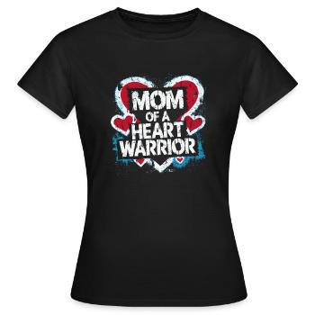 Fière maman d’un combattant cardiaque - T-shirt Femme - noir - Devant - AI Model Female 172 dark (172cm)