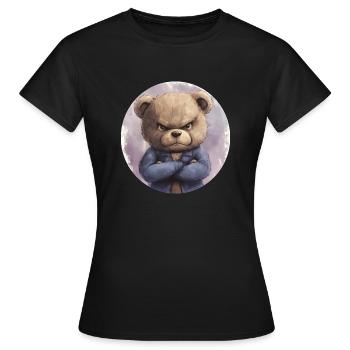 Ober-Teddy: Mutig und entschlossen - Frauen T-Shirt - Schwarz - Vorne - AI Model Female 172 dark (172cm)