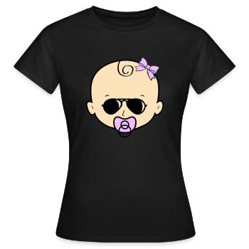 Lunettes de soleil pour bébé fille - T-shirt Femme - noir - Devant - AI Model Female 172 dark (172cm)